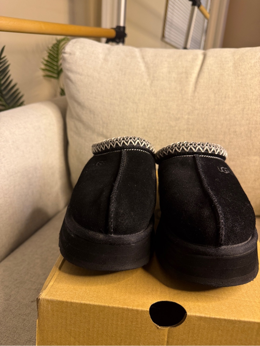 UGG Tazz II Black Suede Slip-On Platform Clogs